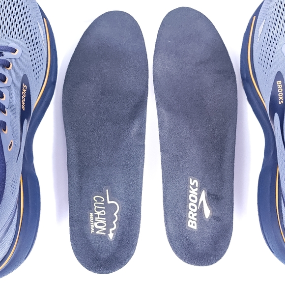 Brooks Ghost 15 Mens 10 Wide 2E Neutral Cushion Road Running Shoes Blue Orange - Picture 16 of 16